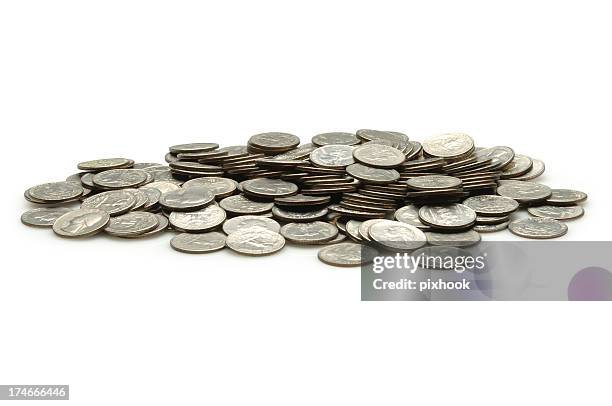 quarters with path - quarter stock pictures, royalty-free photos & images