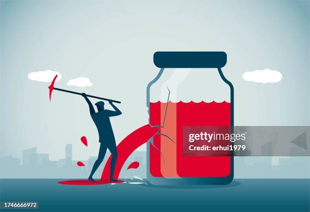 leaking fluid - digging hole stock illustrations