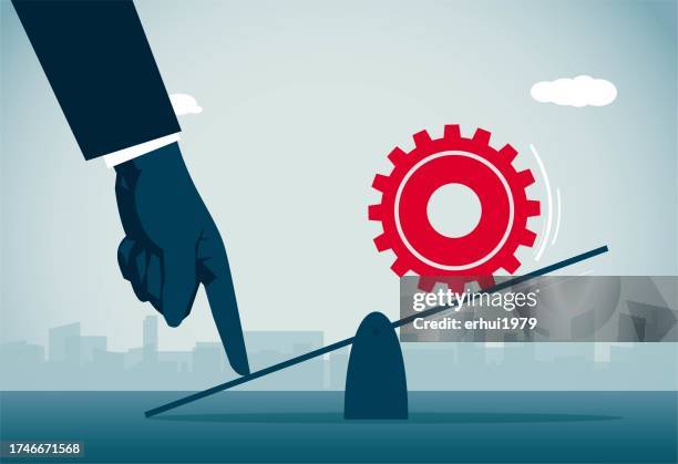 scroll down the gear - hand pointing down stock illustrations