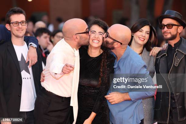 Giuliano Sangiorgi, Verdiana Vitti, Giorgio Testi, Rossella Rizzi and Danilo Tasco attend a red carpet for the movie "Negramaro - Back Home. Ora So...