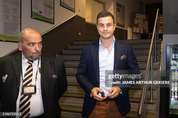 Dries Van Langenhove pictured during a lecture by Dutch politician Baudet organized by the Gent chapter of conservative Flemish Nationalist student...