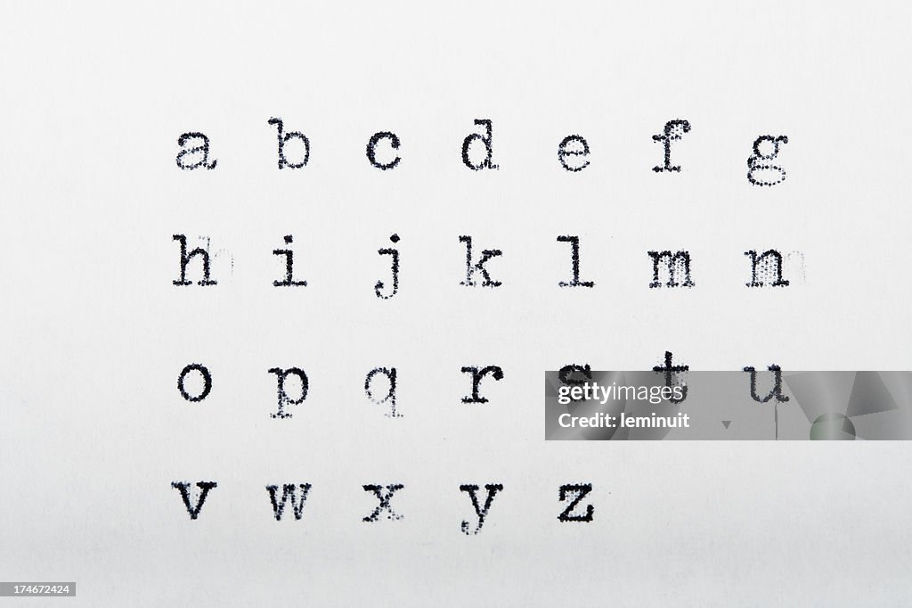 Typewritten Alphabet High-Res Stock Photo - Getty Images