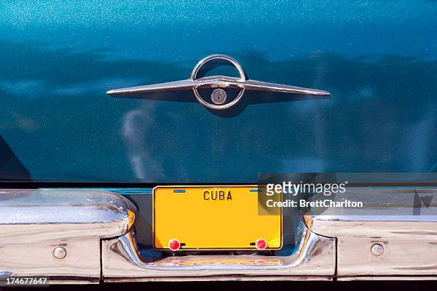 cuban licence plate - stock photo car chrome bumper stock pictures, royalty-free photos & images