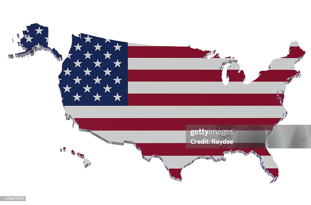 Flagge und Karte von USA