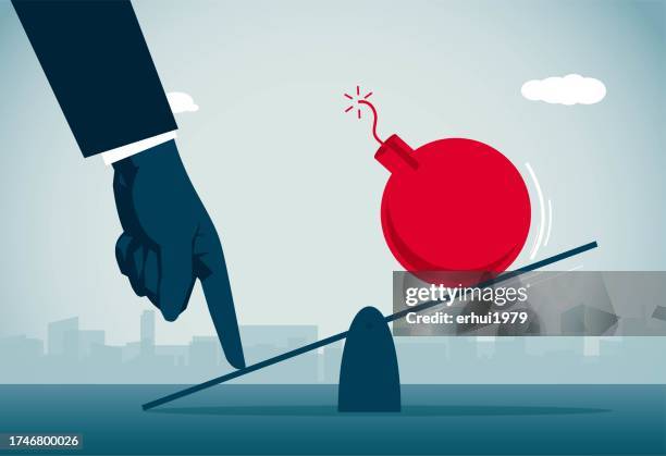 off-balance bomb - terrorism stock illustrations