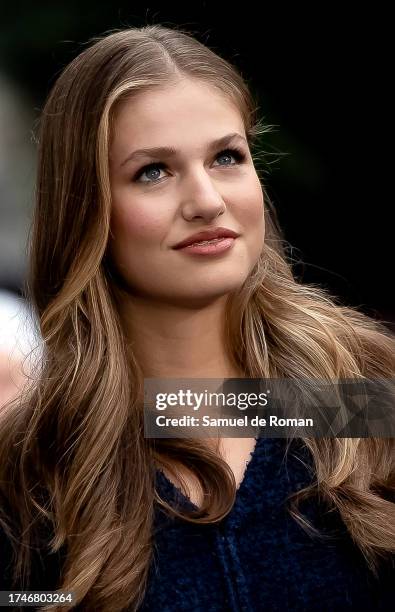 Crown Princess Leonor of Spain arrives at the "Princesa de Asturias" Awards at Teatro Campoamor on October 20, 2023 in Asturias, Spain.