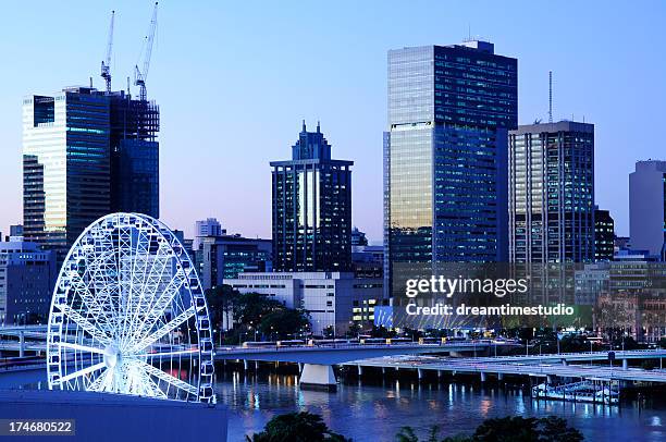 brisbane eye - brisbane skyline stockfoto's en -beelden