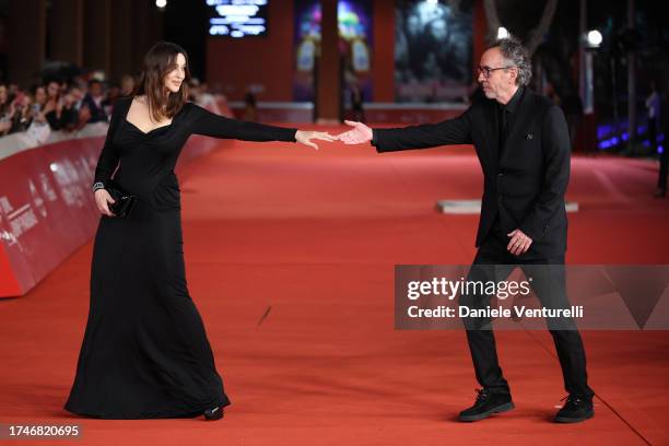 Monica Bellucci and Tim Burton attend a red carpet for the movie "Maria Callas: Lettere E Memorie" during the 18th Rome Film Festival at Auditorium...