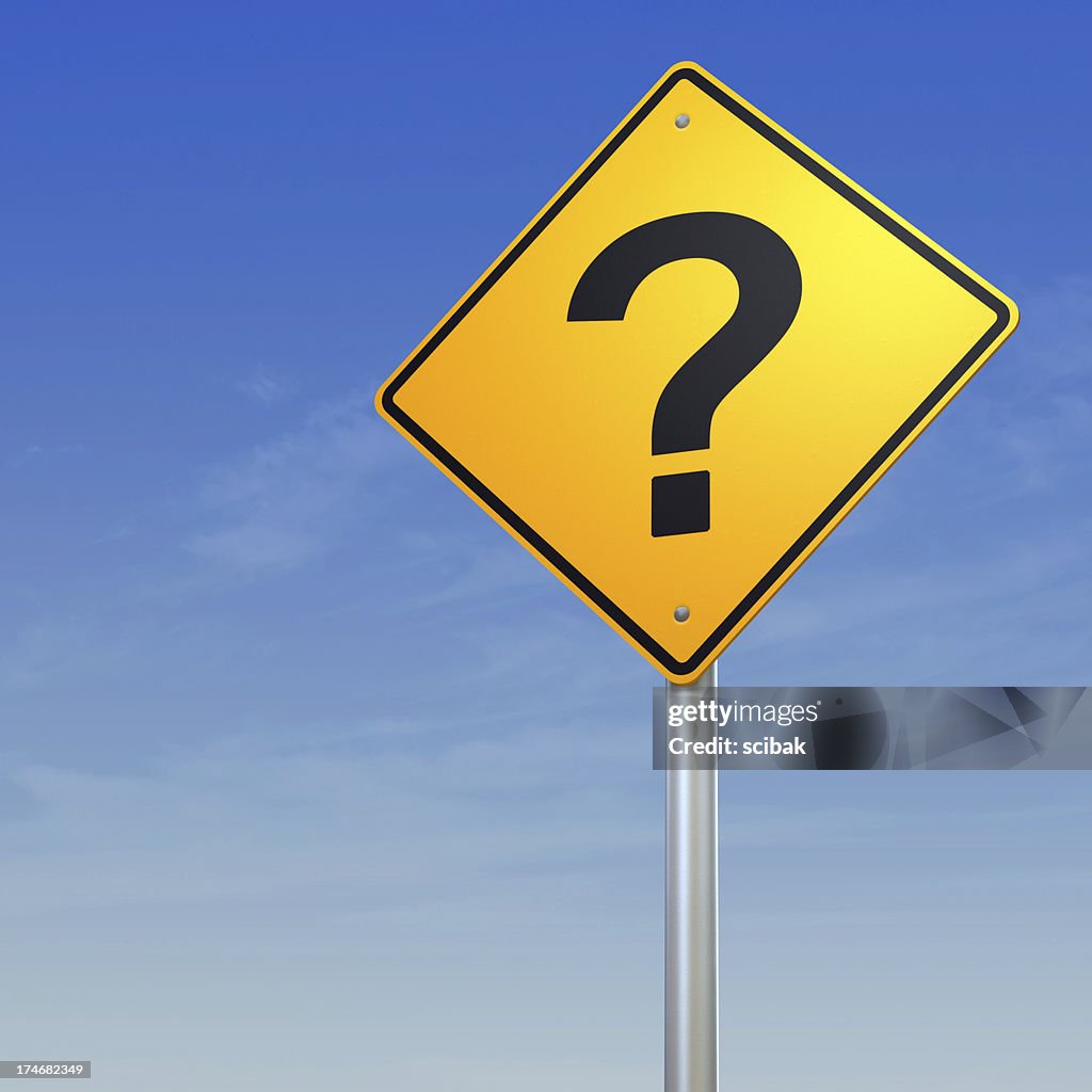 Question Charge. Sign Question Mark Road Sign High-Res Stock Photo - Getty Images