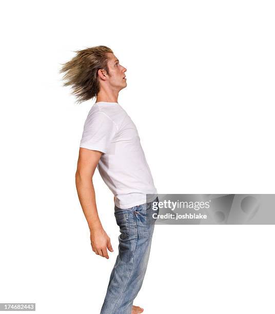 blown away - human hair isolated stock pictures, royalty-free photos & images