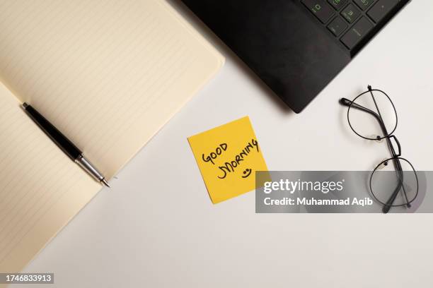 sticky note, nice wish work business concept desk computer keyboard - yellow card sport symbol stock pictures, royalty-free photos & images