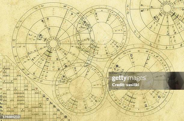 natal charts - star chart stock illustrations