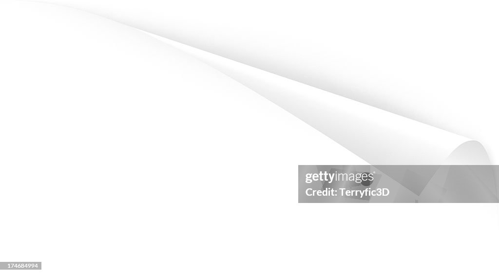 Schräge Top Papier Seite Ecke Peel; drei Schneidepfade