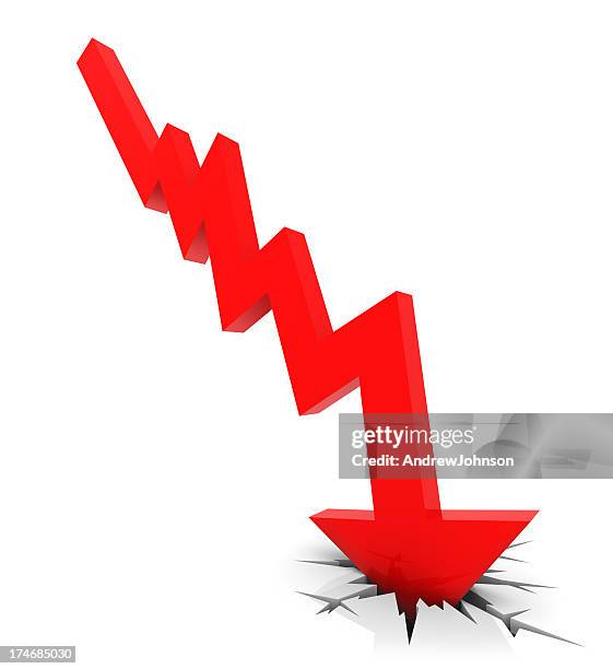 recession chart - arrow down stock pictures, royalty-free photos & images