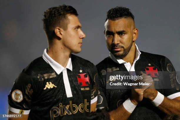 Dimitri Payet of Vasco da Gama looks on prior the match between Vasco Da Gama and Internacional as part of Brasileirao 2023 at Sao Januario Stadium...