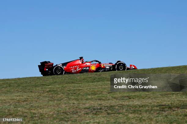 Charles Leclerc of Monaco driving the Ferrari SF-23 on track during practice ahead of the F1 Grand Prix of United States at Circuit of The Americas...