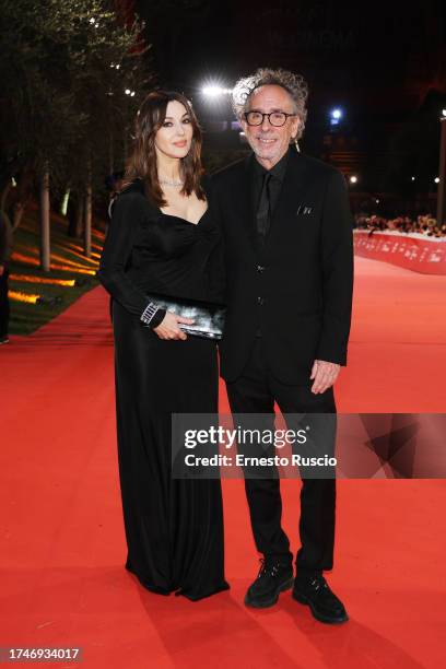 Monica Bellucci and Tim Burton attend a red carpet for the movie "Maria Callas: Lettere E Memorie" during the 18th Rome Film Festival at Auditorium...