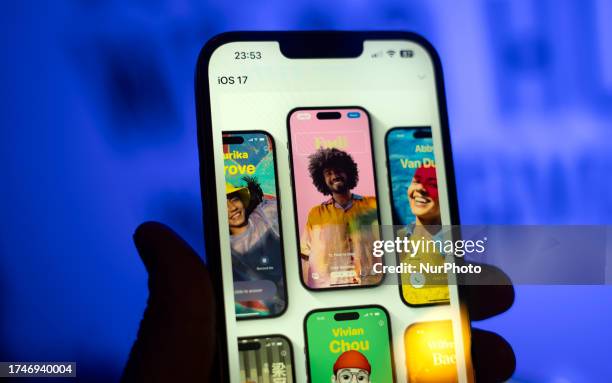 An iPhone 13 Pro Max is seen in this illustration photo taken on 27 October, 2023 in Warsaw, Poland.