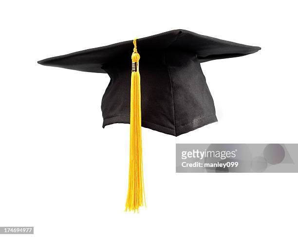 isolated graduation cap and tassel - pompong bildbanksfoton och bilder