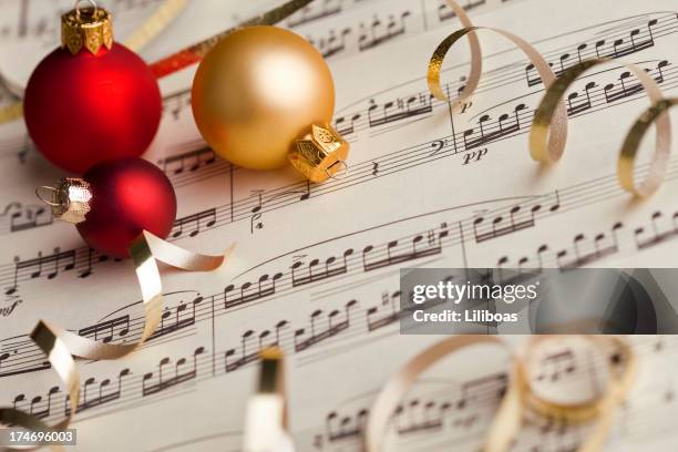 puntaje de navidad musical - christmas music fotografías e imágenes de stock