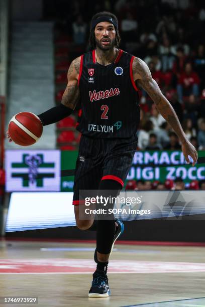 Willie Cauley-Stein of Itelyum Varese seen in action during FIBA Europe Cup 2023/24 Regular Season Group I game between Itelyum Varese and BG...