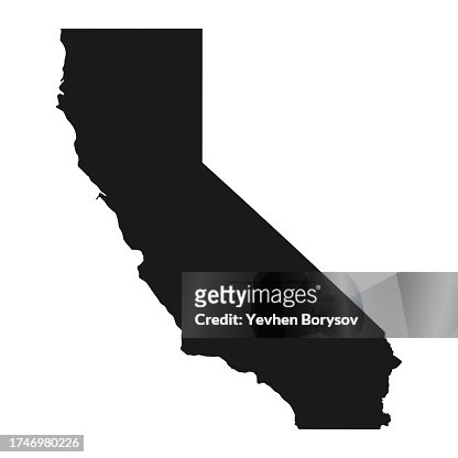 California state map with detailed borders