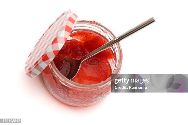 strawberry jam - marmalade stock pictures, royalty-free photos & images