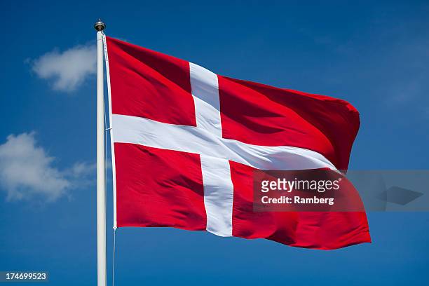 dänische flagge - danish flag stock-fotos und bilder