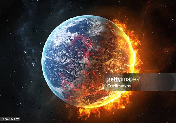 burning earth - brandde stockfoto's en -beelden