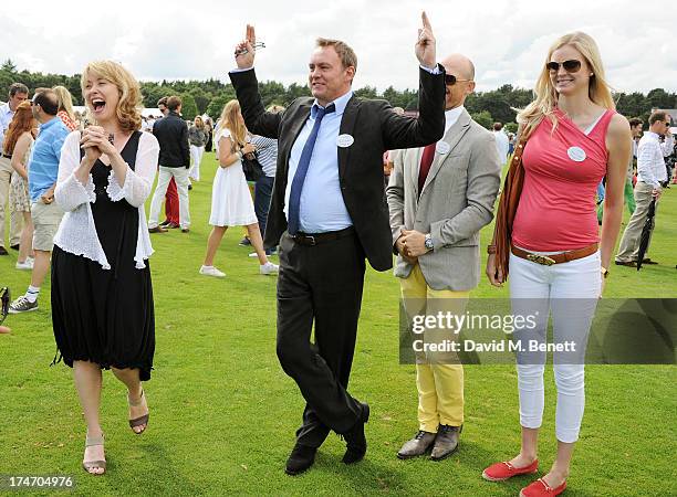 Beth Goddard, Philip Glenister, Matt Dawson and Carolin Hauskeller attend the Audi International Polo at Guards Polo Club on July 28, 2013 in Egham,...