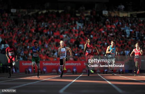 Blake Leeper of United States, Alan Oliveira of Brazil,Jonnie Peacock of Great Britain, Richard Browne of United States, Arnu Fourie of South Africa...