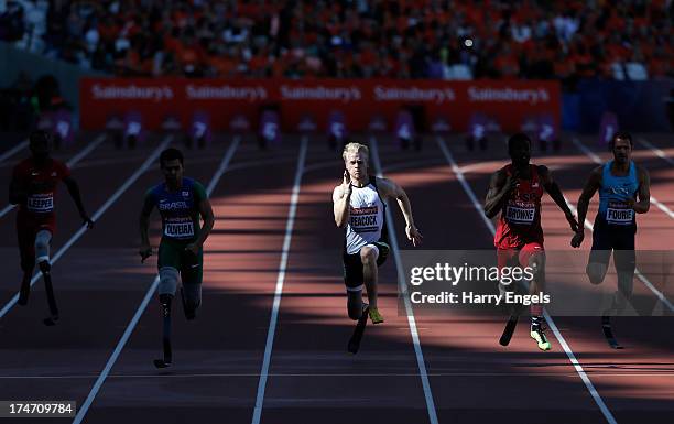 Blake Leeper of United States, Alan Oliveira of Brazil,Jonnie Peacock of Great Britain, Richard Browne of United States, Arnu Fourie of South Africa...