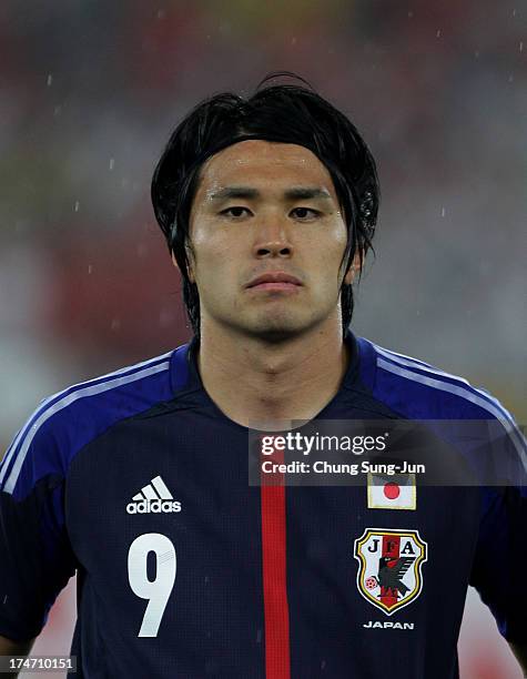 Masato Kudo of Japan poses during the EAFF East Asian Cup match between Korea Republic and Japan at Jamsil Stadium on July 28, 2013 in Seoul, South...