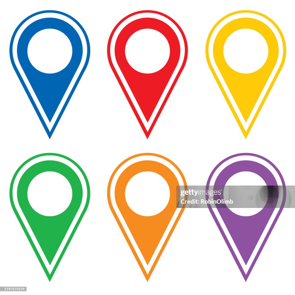 Six Colorful Direction Markers
