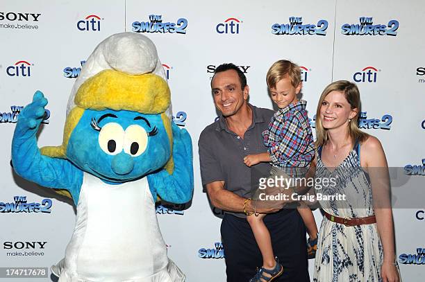 Hank Azaria Hank, Hal Azaria and Katie Wright attend "The Smurfs 2" New York Blue Carpet Screening at Lighthouse International Theater on July 28,...