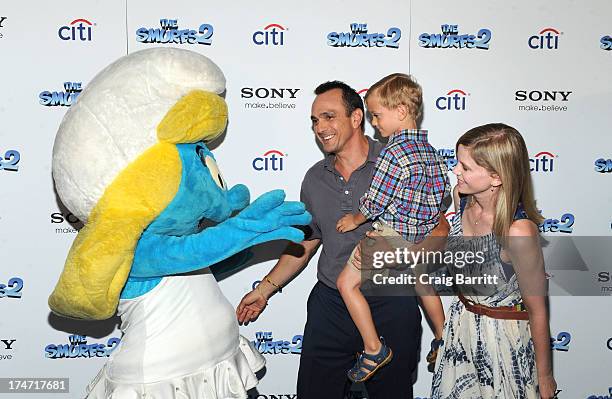 Hank Azaria Hank, Hal Azaria and Katie Wright attend "The Smurfs 2" New York Blue Carpet Screening at Lighthouse International Theater on July 28,...