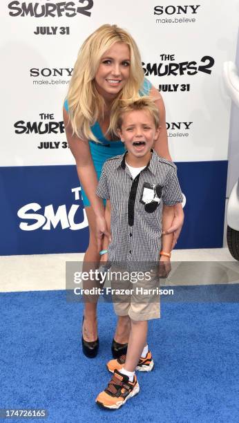 Singer Britney Spears and Sean Federline; attend the premiere of Columbia Pictures' 'Smurfs 2' at Regency Village Theatre on July 28, 2013 in...