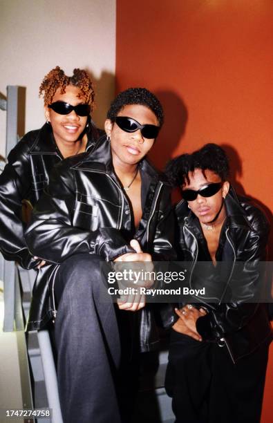 Singers Romeo , LDB and Batman of Immature poses for photos after their performance at the Regal Theater in Chicago, Illinois in April 1996.