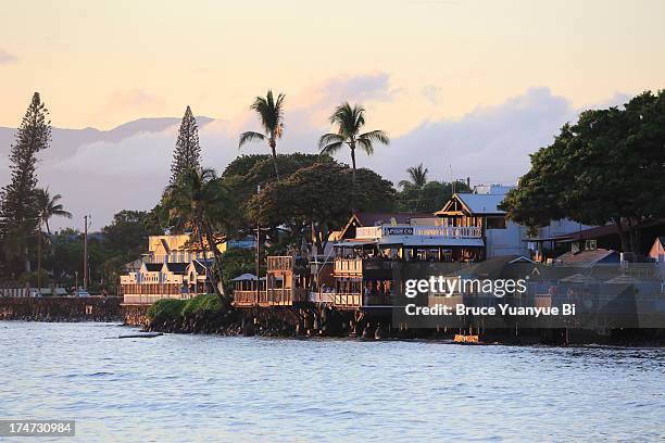 historic downtown of lahaina - lahaina stock pictures, royalty-free photos & images