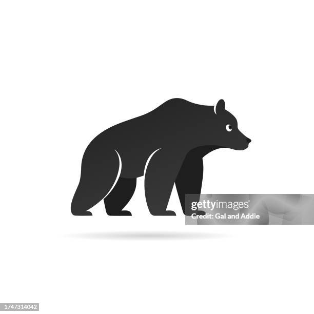 brown bear silhouette - bear standing stock illustrations