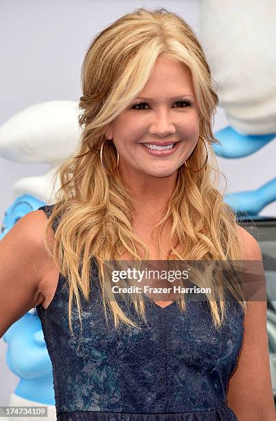 Tv Personality Nancy O'Dell attends the premiere of Columbia Pictures' 'Smurfs 2' at Regency Village Theatre on July 28, 2013 in Westwood, California.