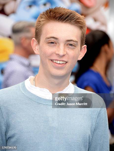 Actor Dylan Riley Snyder attends the premiere of Columbia Pictures' "Smurfs 2" at Regency Village Theatre on July 28, 2013 in Westwood, California.