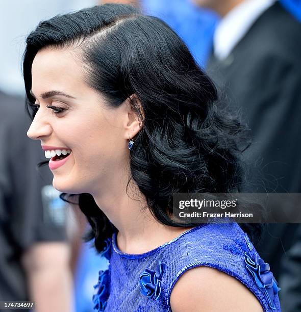 Singer Katy Perry attends the premiere of Columbia Pictures' 'Smurfs 2' at Regency Village Theatre on July 28, 2013 in Westwood, California.