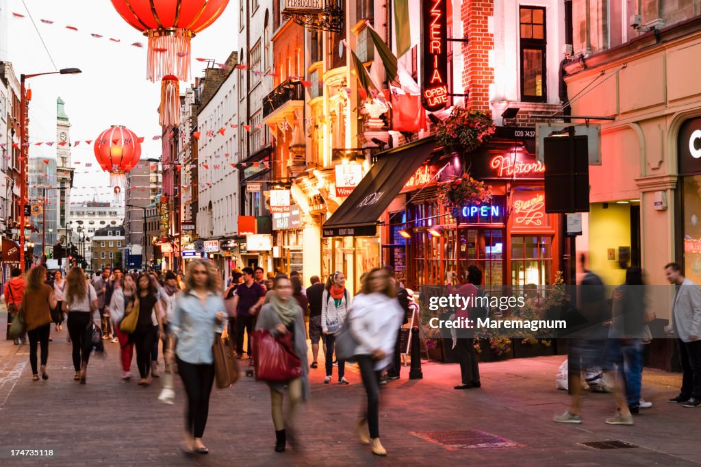 Soho, Chinatown, view of Wardour street