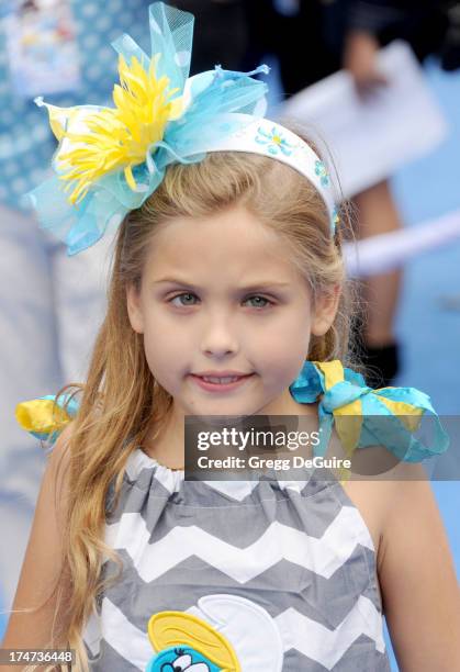 Dannielynn Birkhead arrives at the Los Angeles premiere of "Smurfs 2" at Regency Village Theatre on July 28, 2013 in Westwood, California.