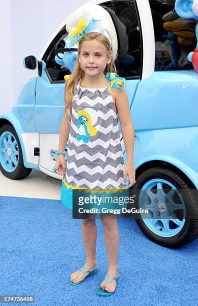 Dannielynn Birkhead arrives at the Los Angeles premiere of "Smurfs 2" at Regency Village Theatre on July 28, 2013 in Westwood, California.