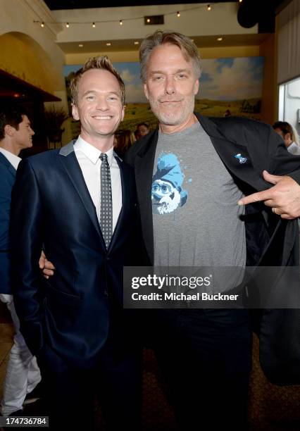 Actor Neil Patrick Harris and director Raja Gosnell attend the after party for the Los Angeles premiere of "Smurfs 2" at Napa Valley Grille on July...