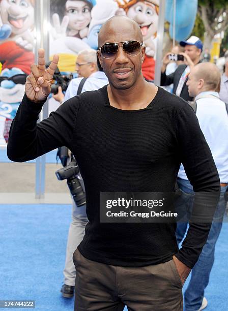 Actor J.B. Smoove arrives at the Los Angeles premiere of "Smurfs 2" at Regency Village Theatre on July 28, 2013 in Westwood, California.