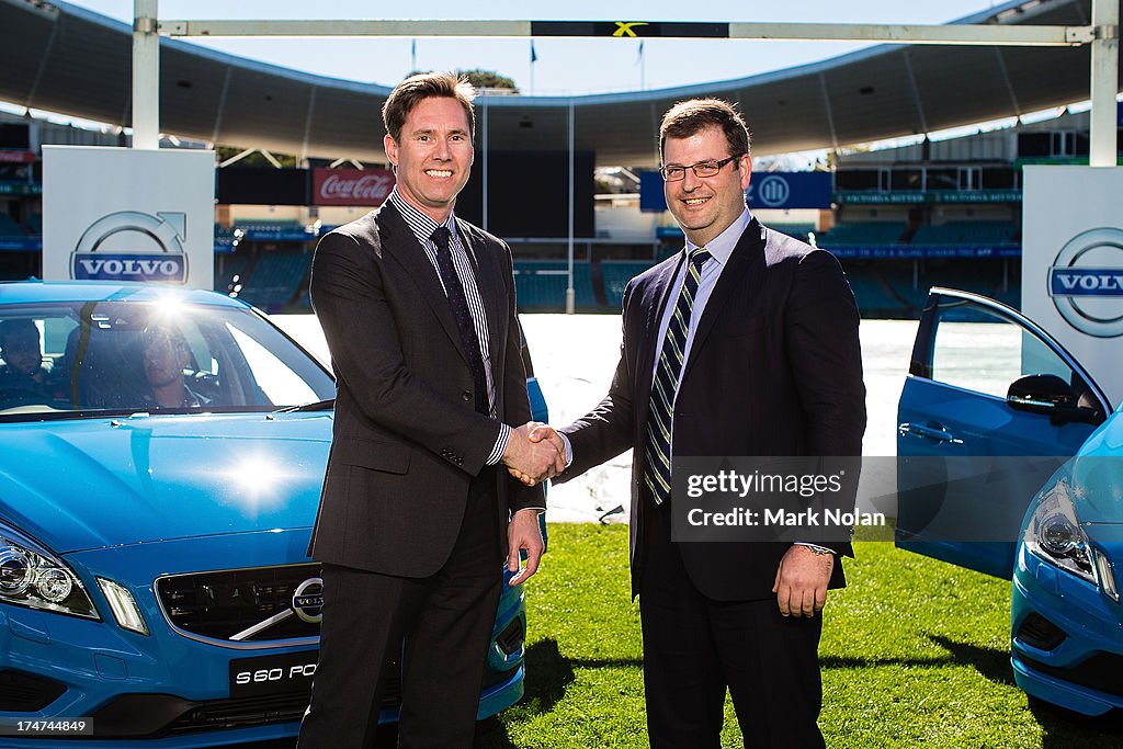 Nolan Stringer Managing Director of Volvo Car Australia Matt Braid and Waratahs CEO ...