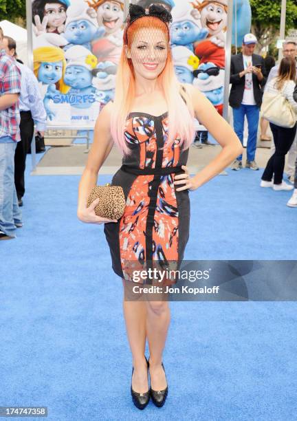 Singer Bonnie McKee arrives at the Los Angeles Premiere "Smurfs 2" at Regency Village Theatre on July 28, 2013 in Westwood, California.